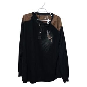 Legendary Whitetails Deer Thermal Henley Shirt 2XL Hunting